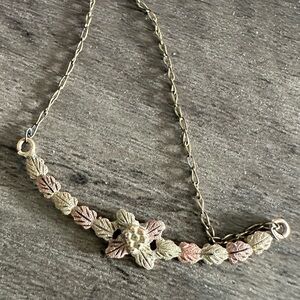 Floral Chain Black Hills Gold Necklace in Gold and Rose Gold